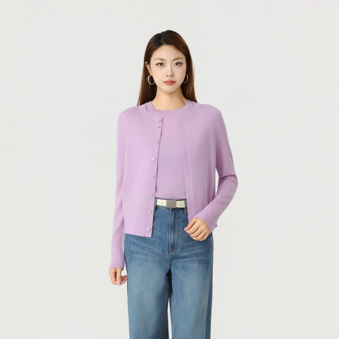 GIRDEAR/哥弟新款爆款流光风百搭气质简约纯色长袖针织衫女148061