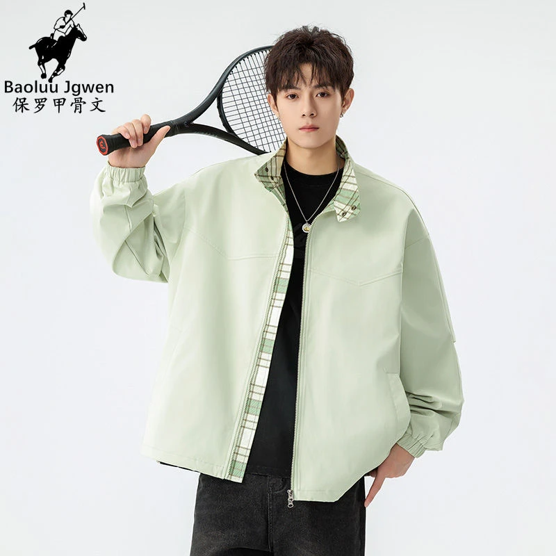 Baoluu Jgwen/保罗甲骨文男士工装风尼夹克立领男时尚秋季男装