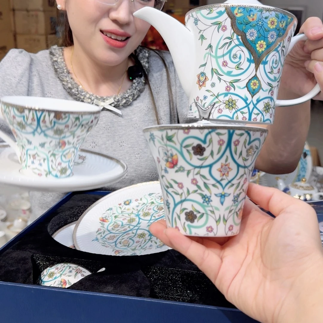 骨瓷珐琅彩茶具顺丰