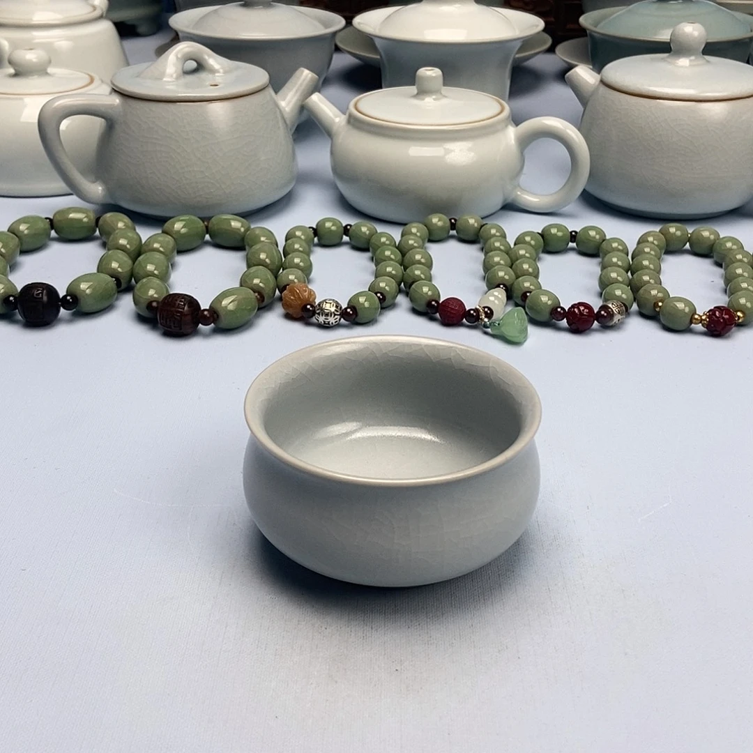 杯仿古月白釉卧佛杯原矿原釉原产地
