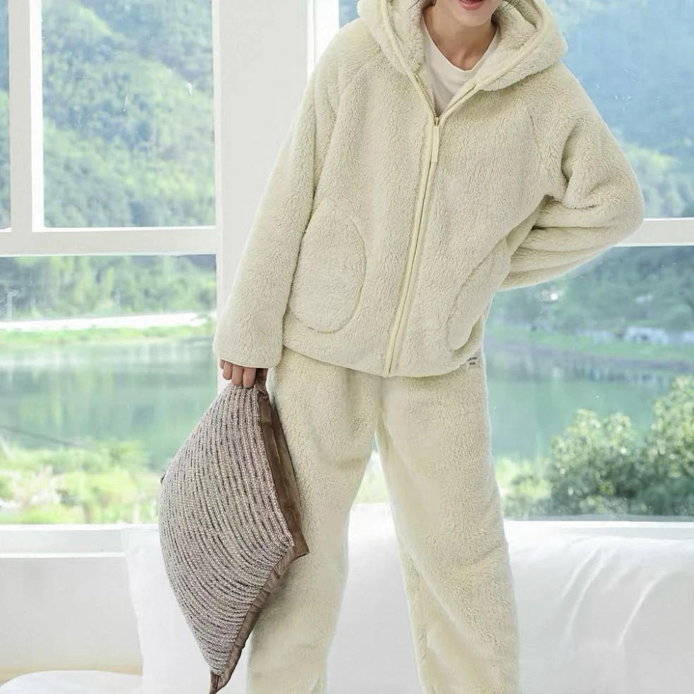 时尚加厚保暖连帽套装