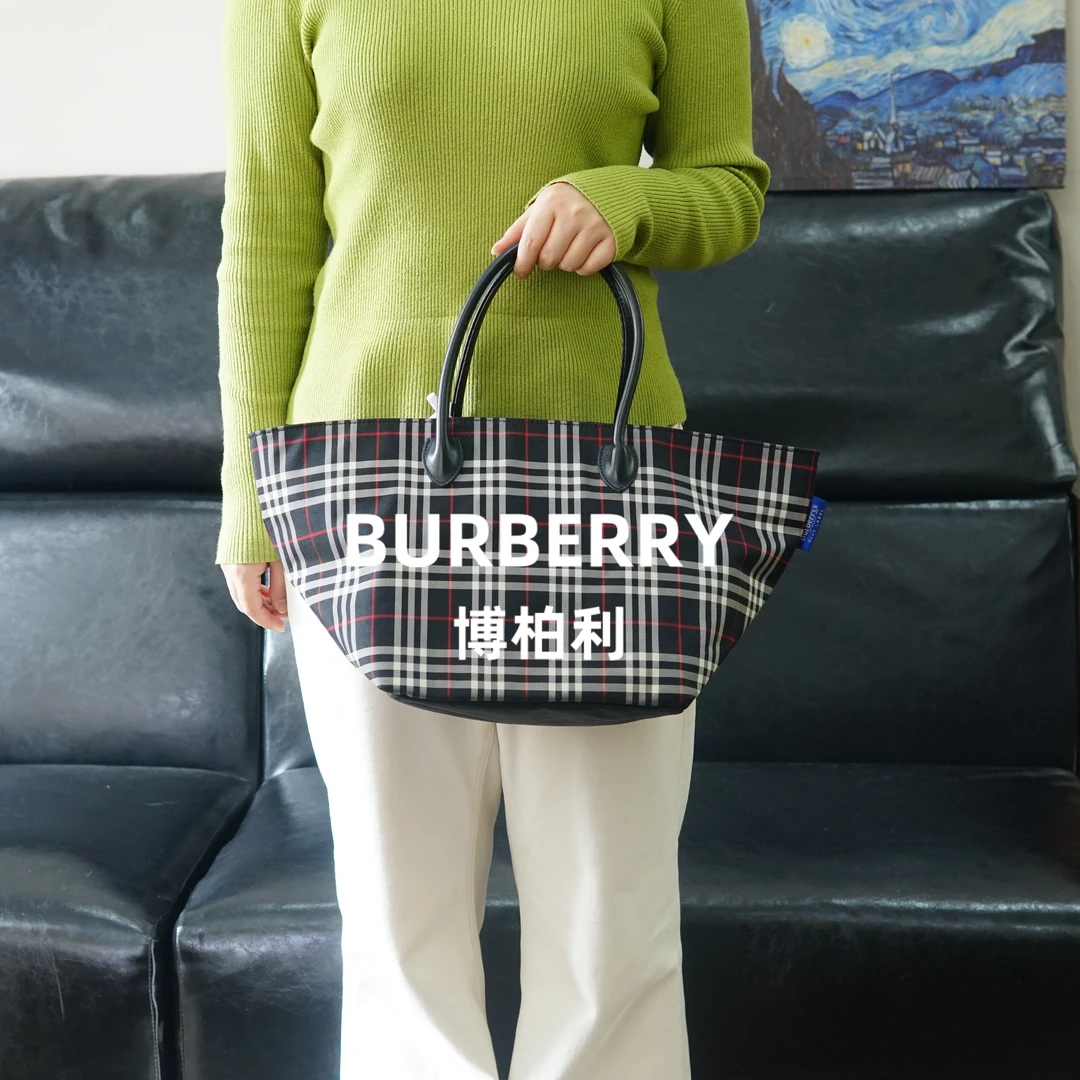 95新 BURBERRY/博柏利 格纹单肩托特包/ZG03504506/4506
