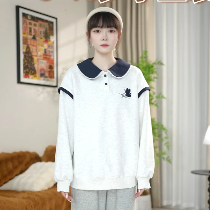 【娃娃领卫衣】初高中女大童学生装学院风上衣秋冬季休闲长袖850010