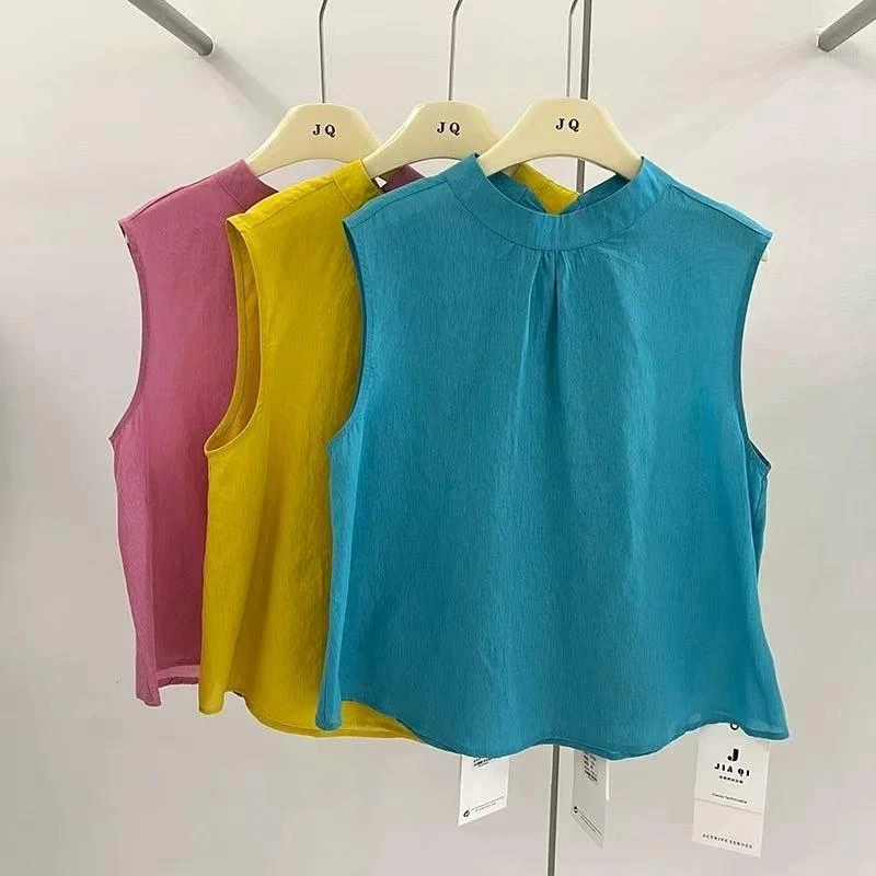 夏季新款韩版无袖衬衫5168
