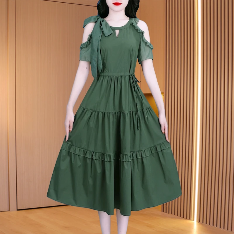 【现货】优雅新款气质时尚大气减龄收腰显瘦连衣裙26740-LS