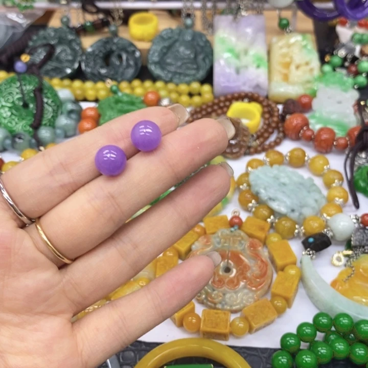 翡翠未镶嵌耳饰耳坠20