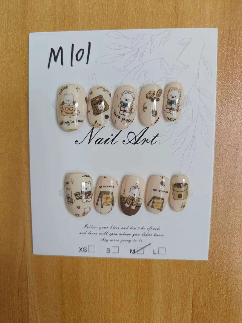 转印手工穿戴甲带号孤品全部实拍可爱气质（M码）