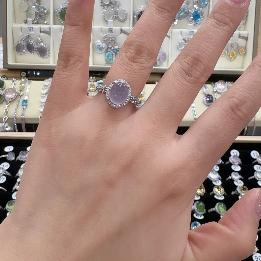 静***风戒指萤石银S925镶嵌