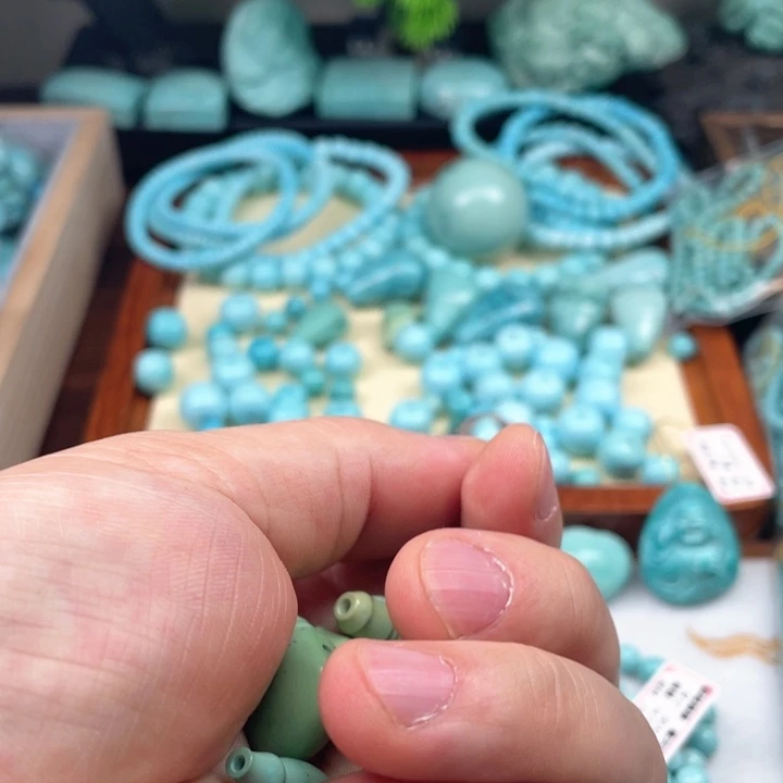 绿松石颈饰银S925镶嵌山****豪