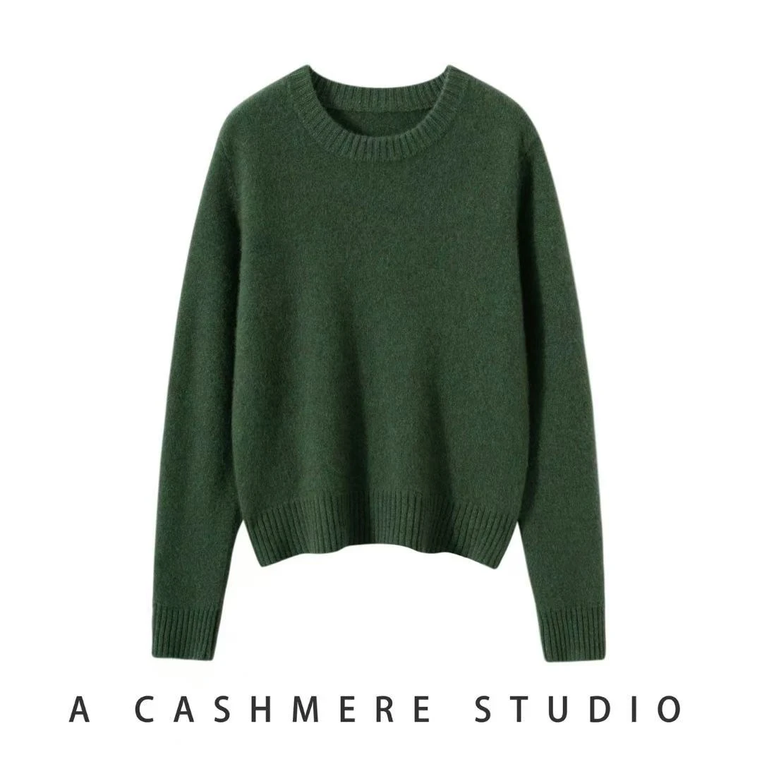 【七针四股 100%山羊绒 圆领】长袖打底衫 山羊绒针织衫-755