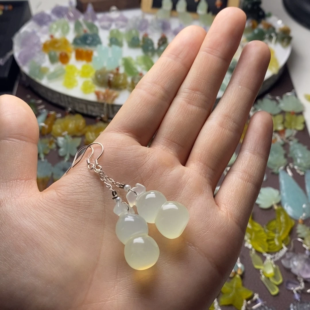 蛇纹石玉合金耳饰/颈饰