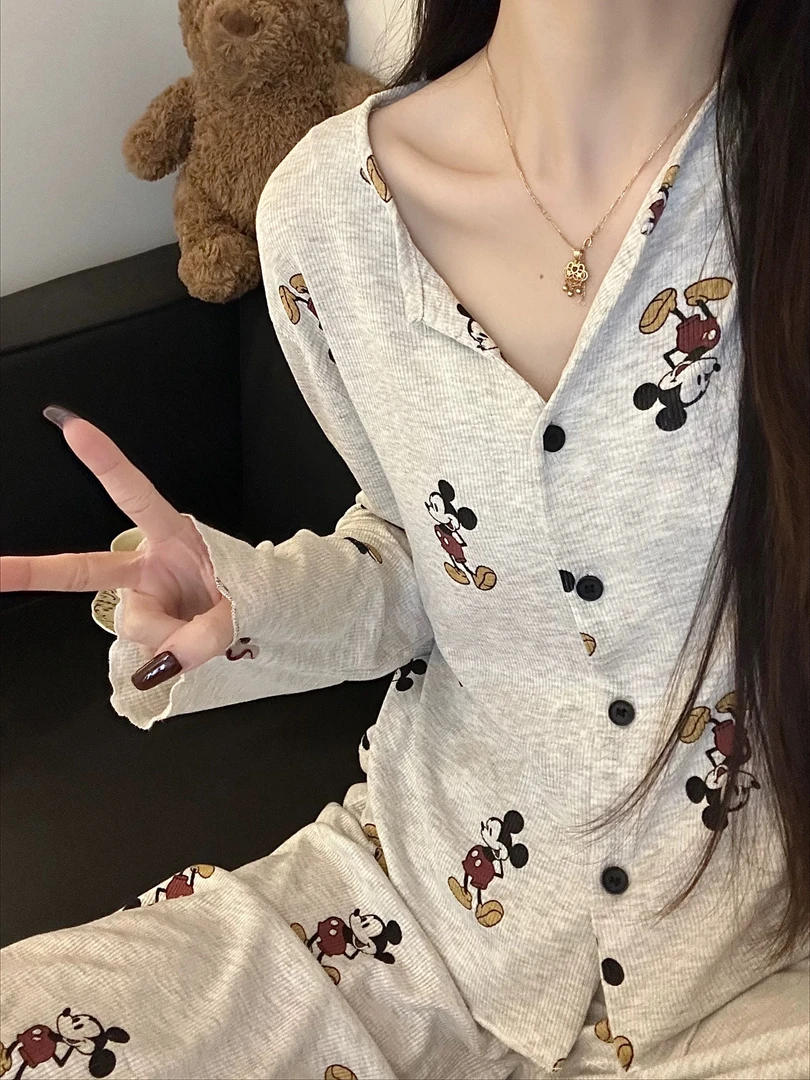 品牌捡漏韩版卡通米奇春秋新款时尚家居服