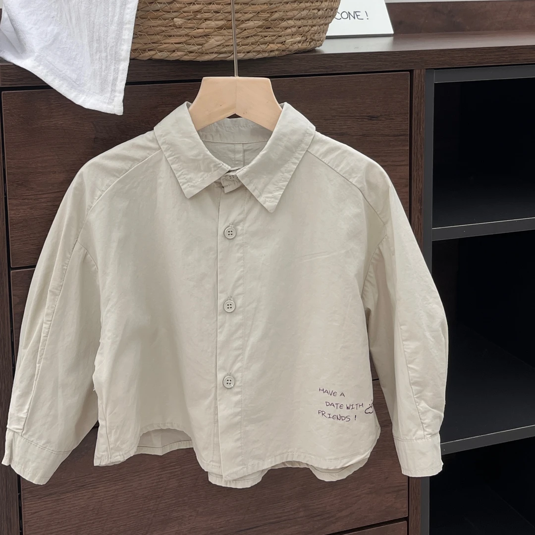 【小蛋壳】现货-字母印花衬衫儿童内搭衬衣男宝宝上衣DK0089