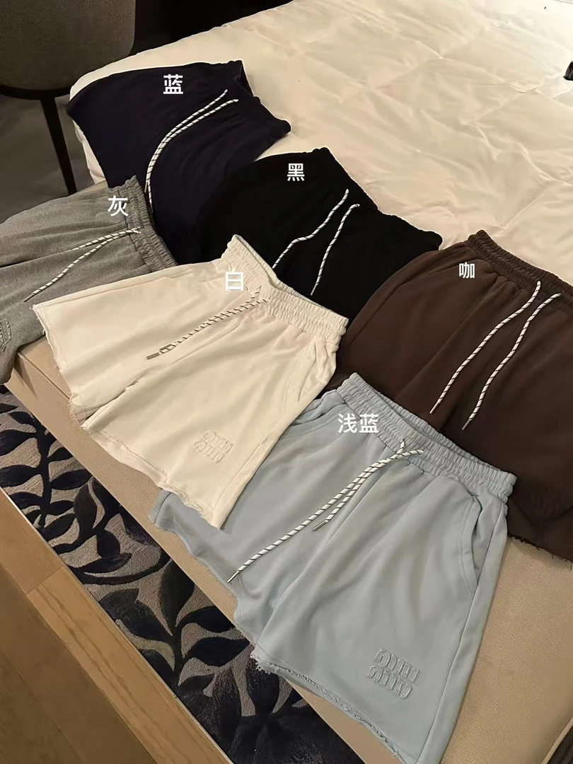 （露露）南油T#“松弛组合”字母贴布卷边短裤#098（裤长44cm 腰围66）