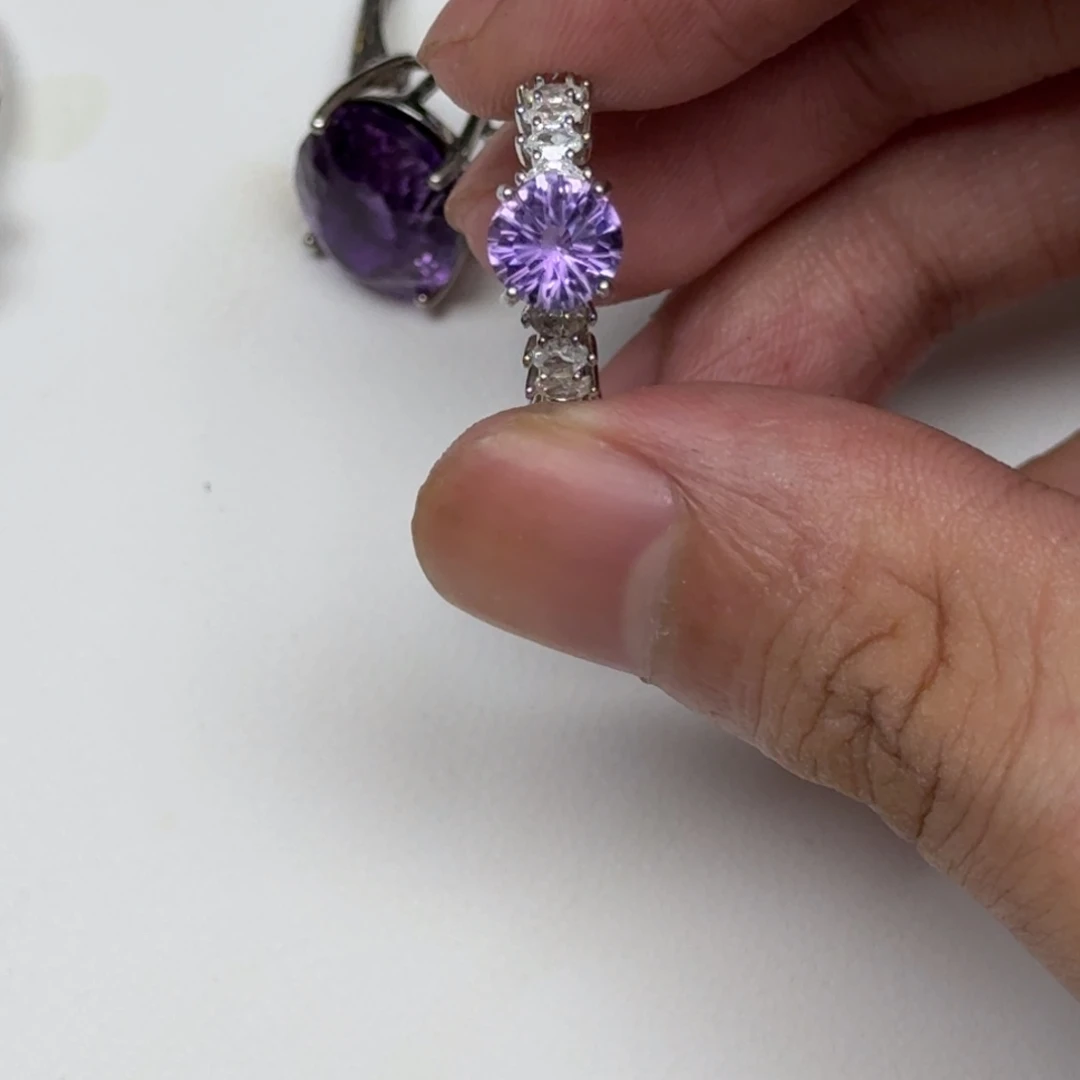 戒指紫晶银S925镶嵌