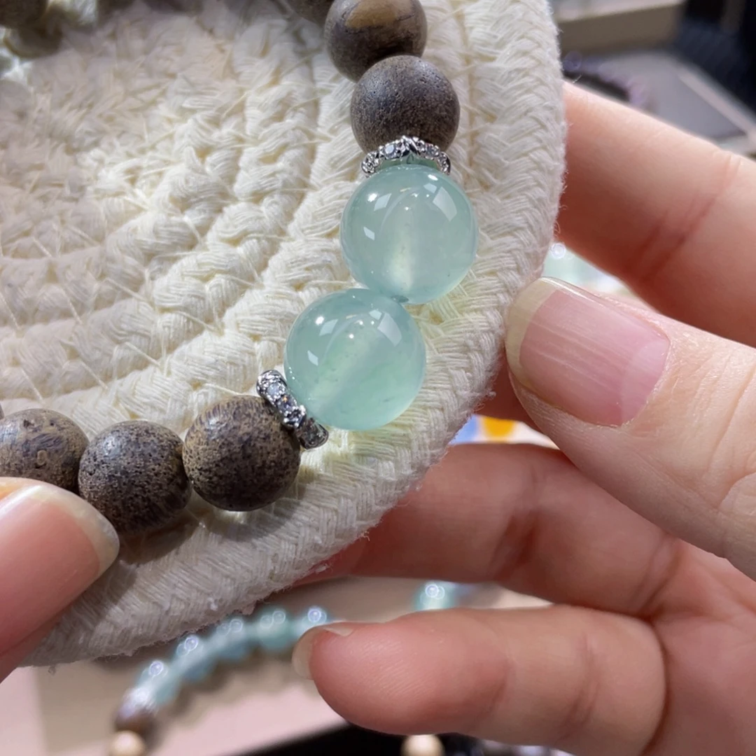 翡翠未镶嵌手链卡13放漏