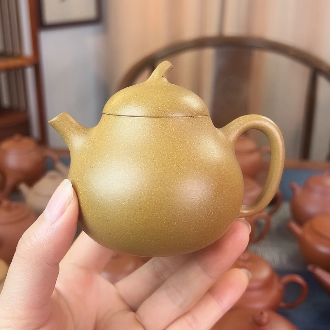 紫砂茶壶精品 茄瓜 黄段 190cc