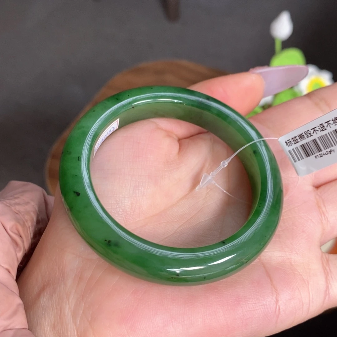 和田玉手镯未镶嵌碧玉5253
