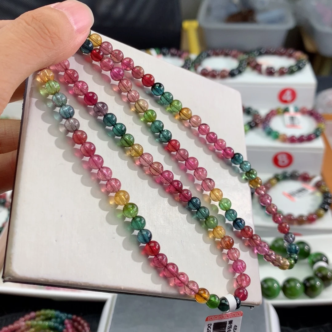 未镶嵌手链碧玺     5.3mm。