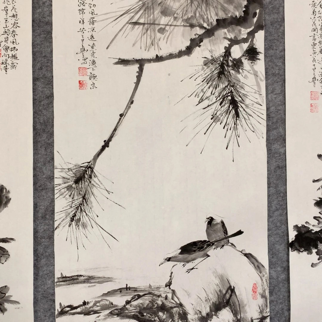 国画花鸟作品写意