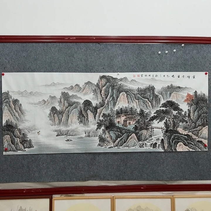 国画手绘国画云峰千里秀