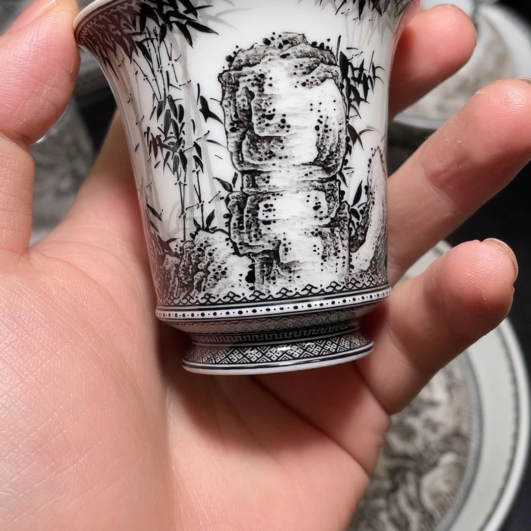 杯墨彩古酌堂墨竹主人杯