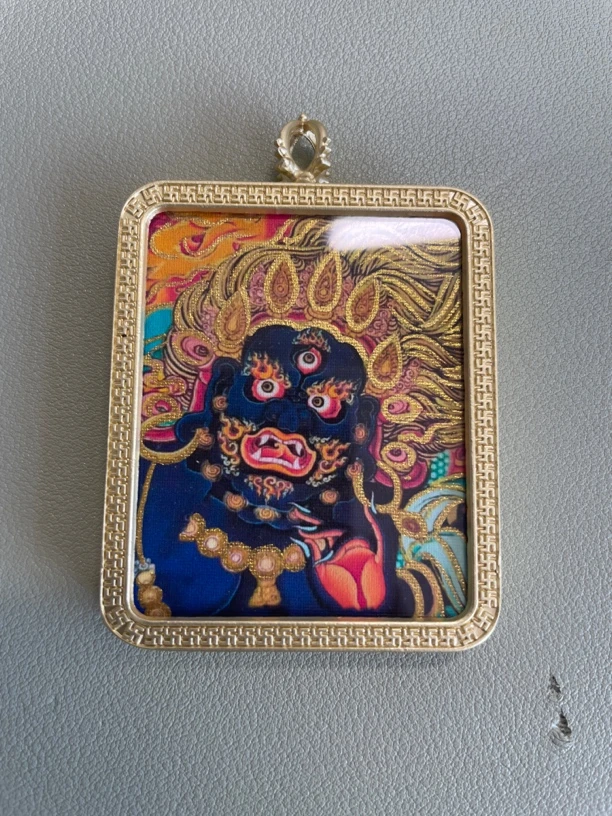 唐卡 黑财神 吊坠 项链个性
