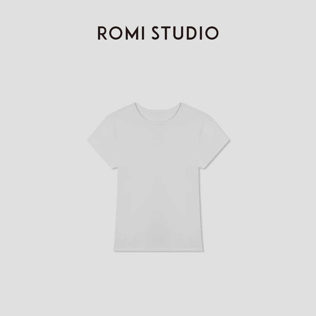ROMI STUDIO“Clean fit”精梳棉高弹修身圆领短袖T恤 RWCRSJ1850