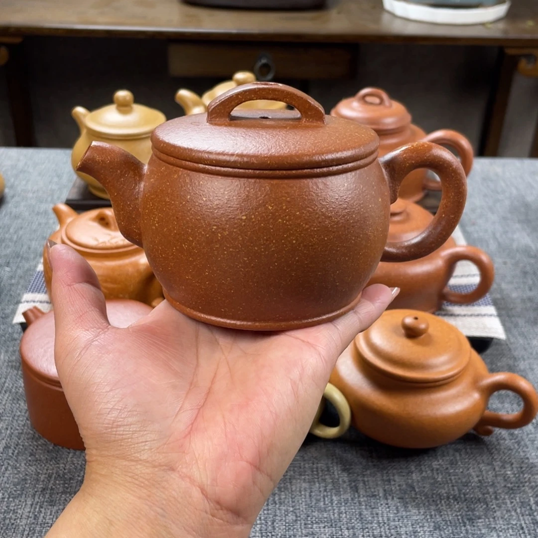 茶壶紫砂红降坡汉瓦全手16目270