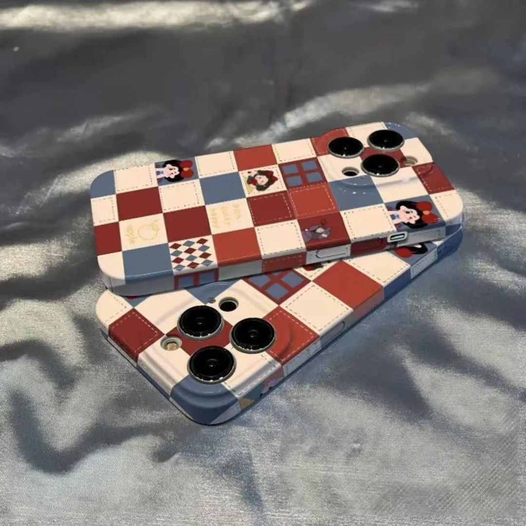 BANCA简约格子公主适用苹果16/15菲林手机壳华为P70oppo小米vivo