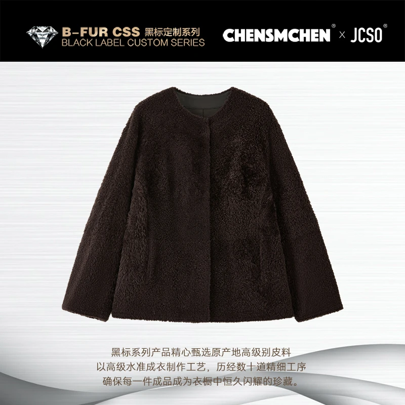 【CHENSMCHEN×JCSO】安可拉红拉贡中长款皮毛一体外套CdSU8515TT