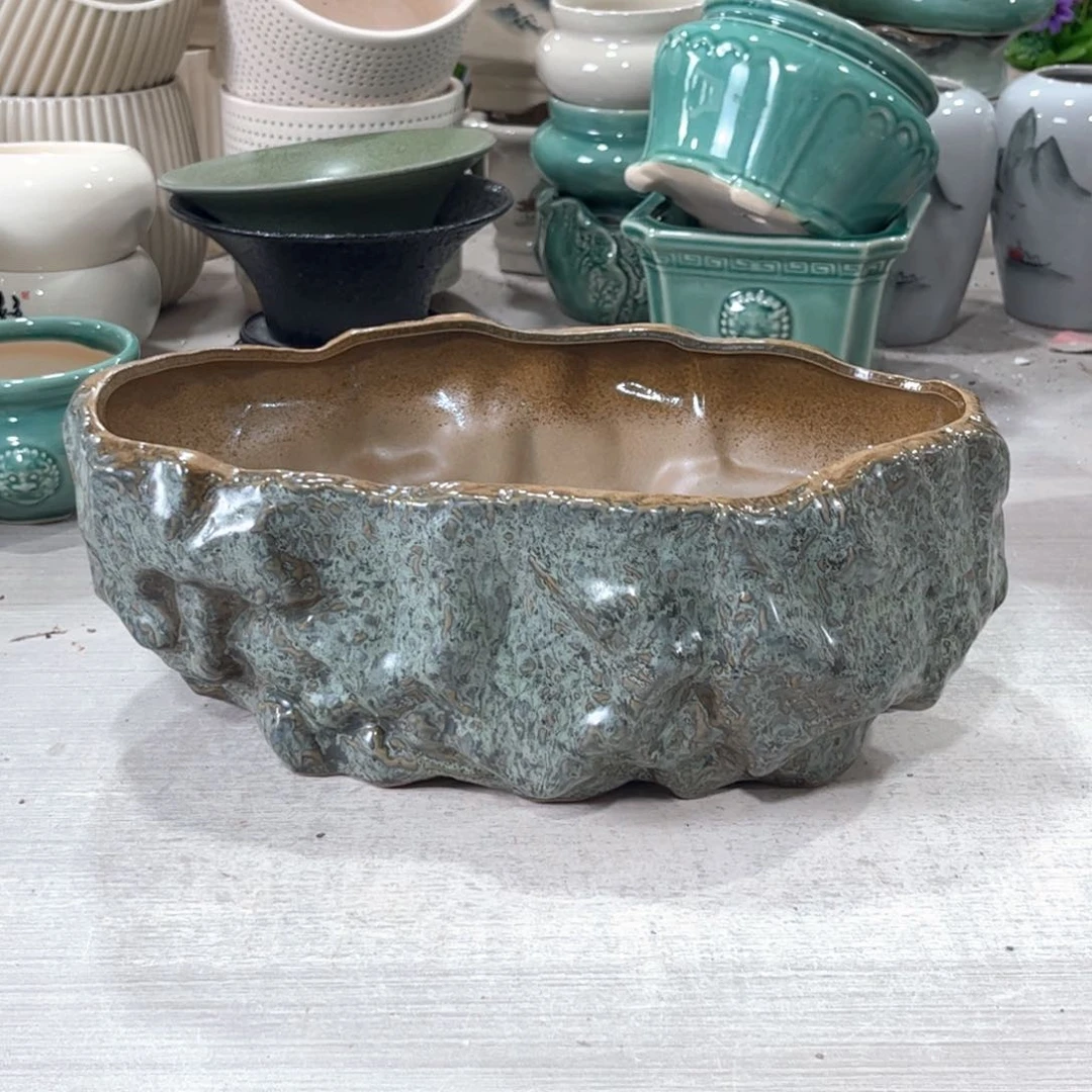 口径  28*17*11厘米陶瓷绿植多肉微瑕花盆