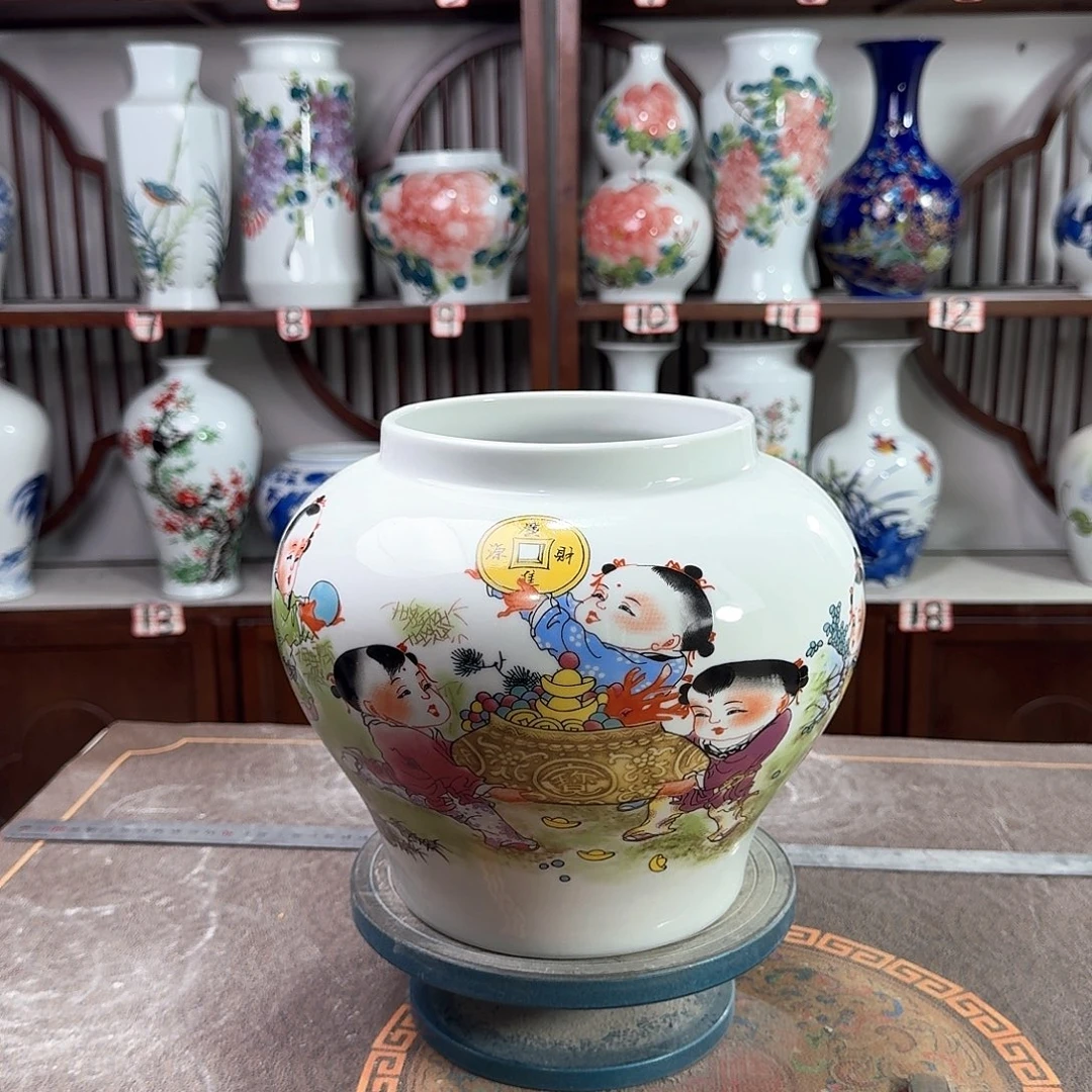 摆件陶景德镇陶瓷大口进宝