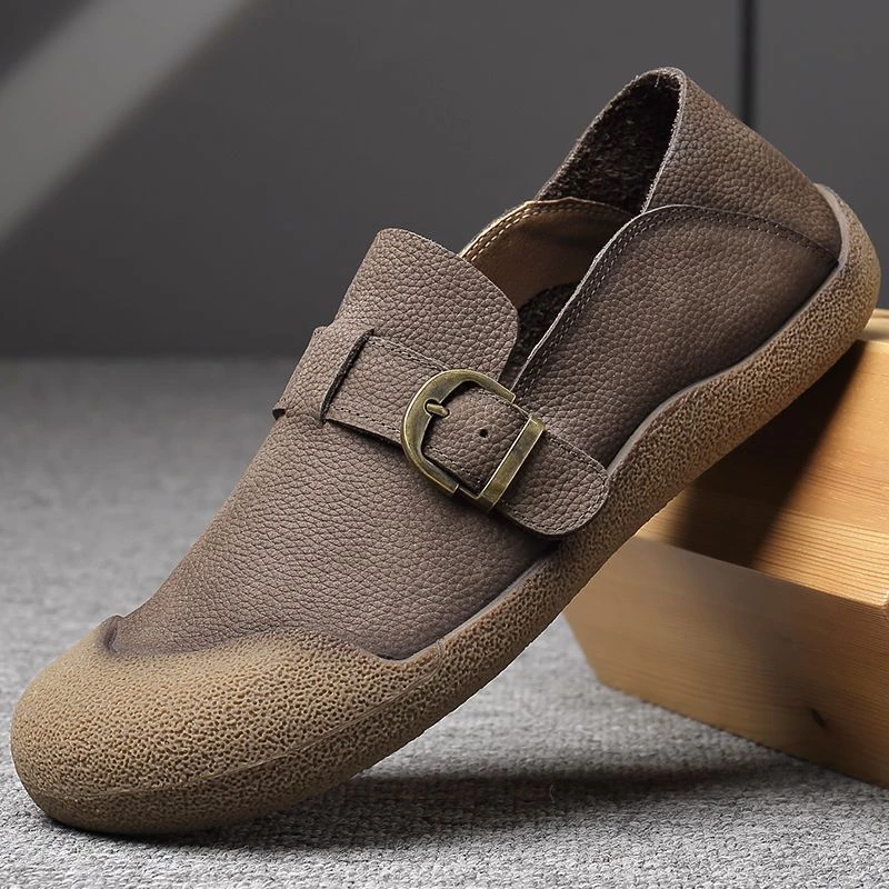 渡诺班尼透气轻便防滑休闲真皮皮鞋