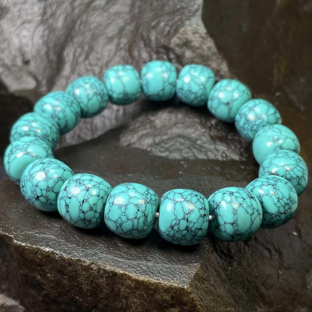 A0114散珠批发天然网花老型手串14毫米腰珠配珠手串配饰