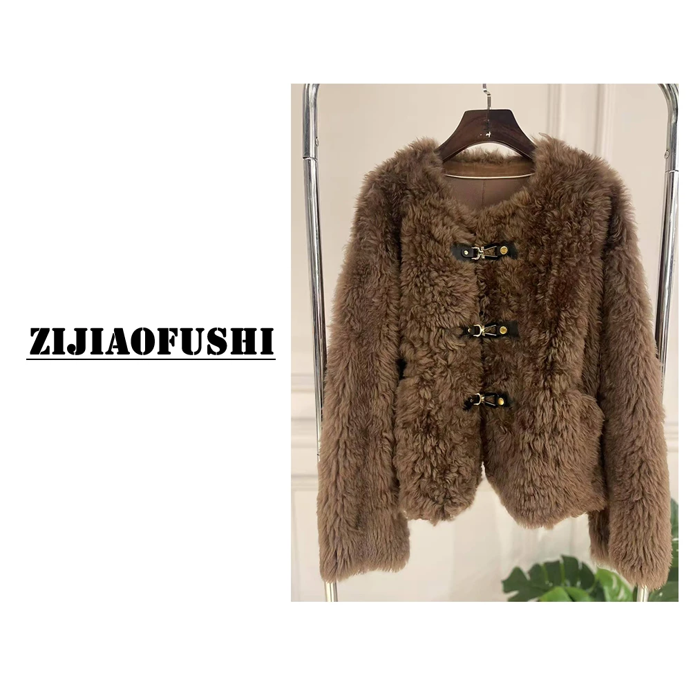 托斯卡纳真皮皮毛一体经典百搭皮草外套 FJ-5060