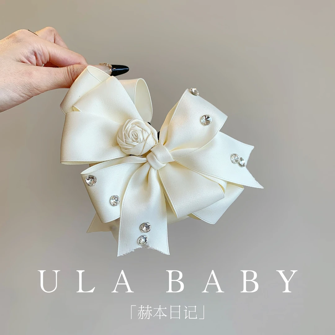 【喜儿ula】10-28-7「赫本日记」气质蝴蝶结花朵精致感香蕉夹