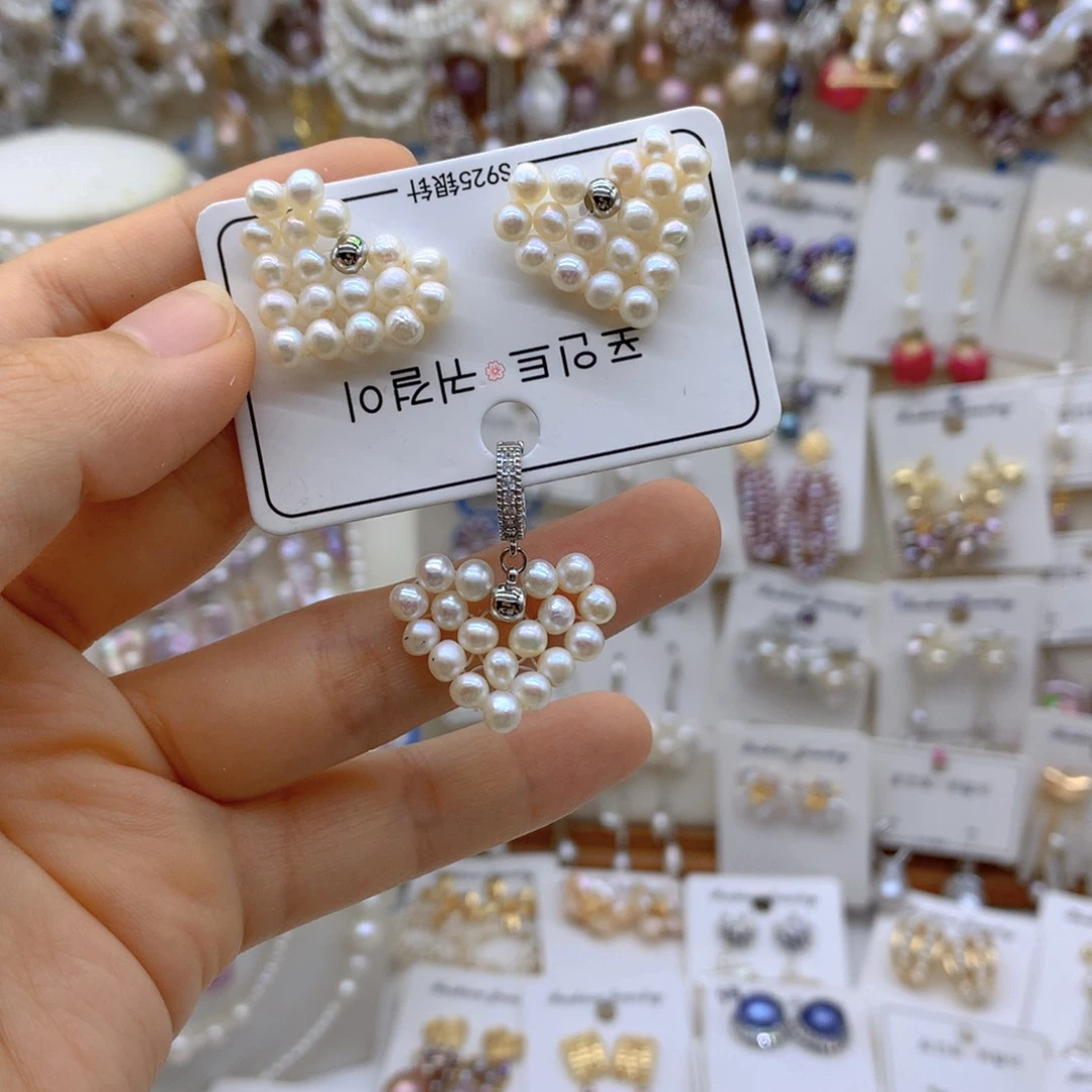 合金淡水珍珠吊坠