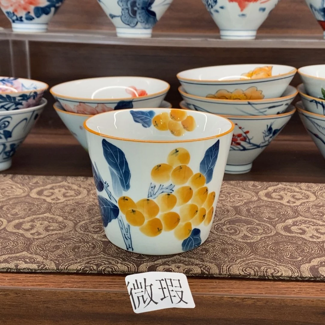 微瑕釉下彩纯手绘手工绘制