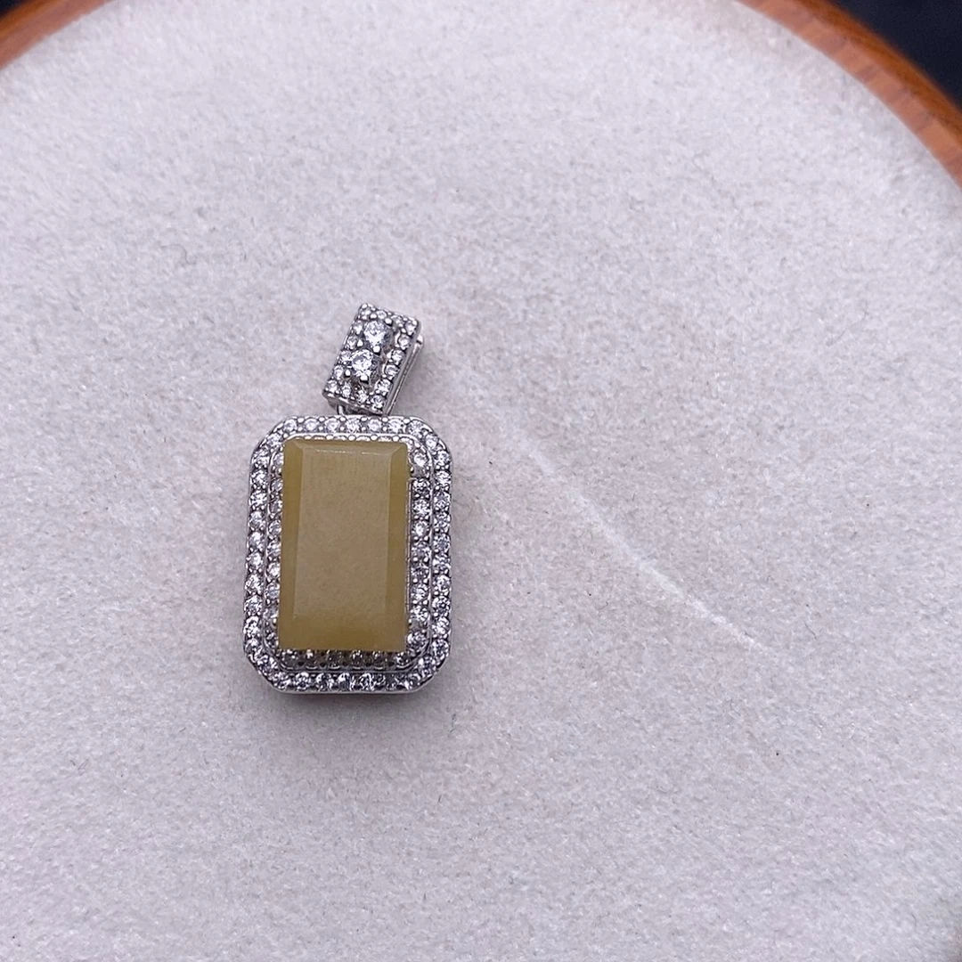 翡翠银S925镶嵌吊坠(不含链)