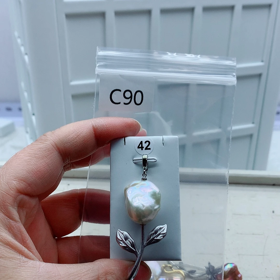 合金吊坠(不含链)淡水珍珠