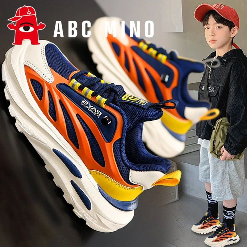 ABC MINO男童鞋秋季新款儿童软底网面老爹鞋中大童男孩运动鞋潮牌