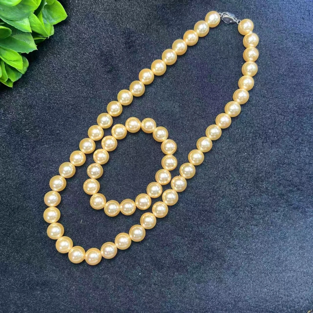 C3254【任会长珠宝】南洋皇金珠天贝珠项链手串两件套- 送礼佳品