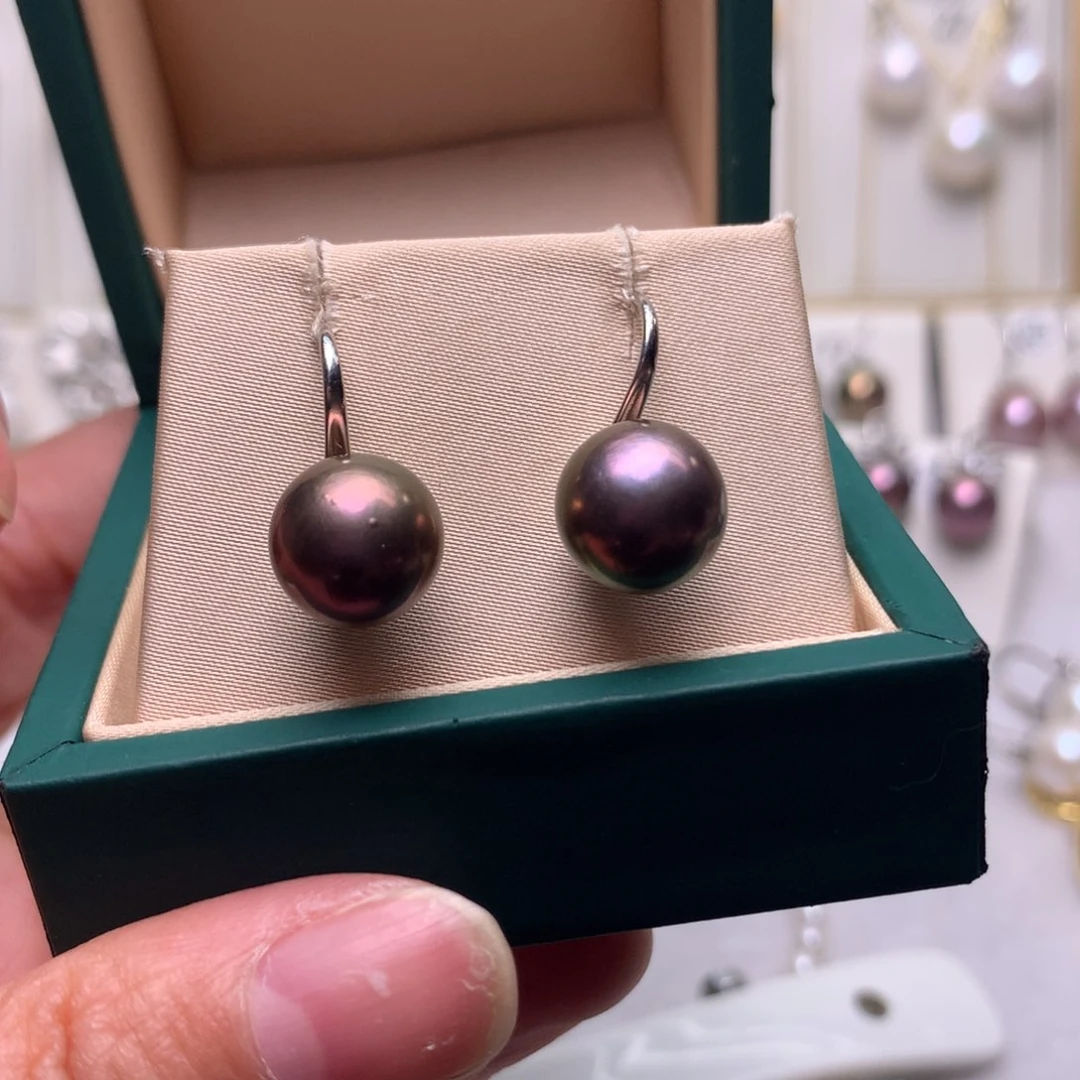 银S925镶嵌耳饰淡水珍珠