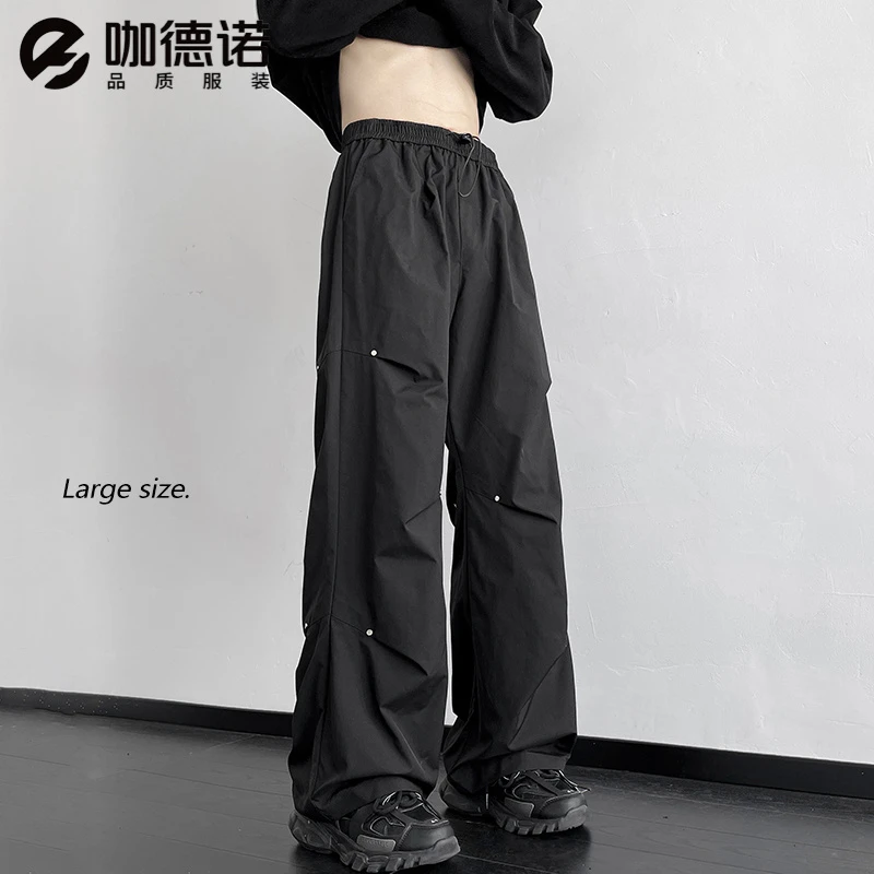 美式机能铆钉伞兵冲锋裤男春秋潮牌户外高街裤子工装裤阔腿潮流裤