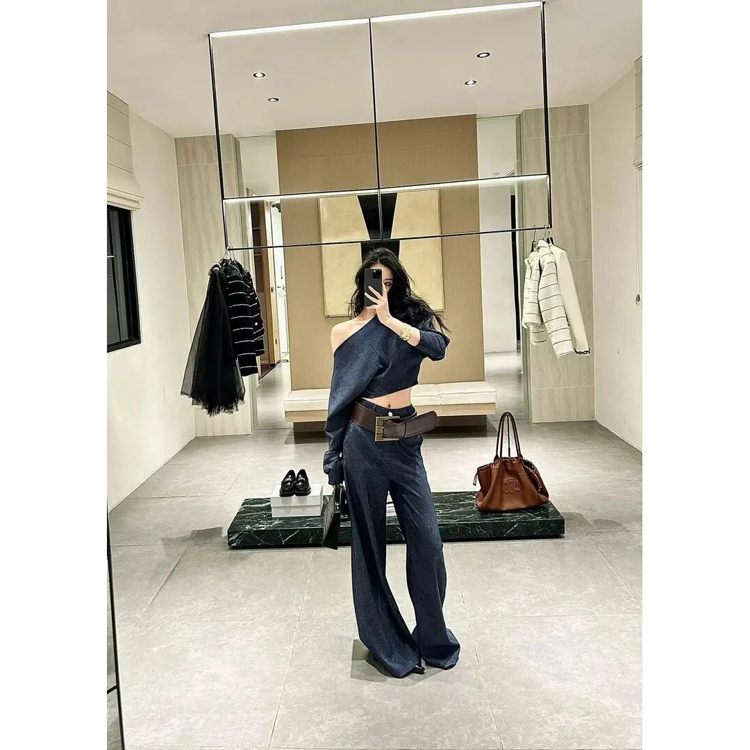 洋气衣服女春季穿搭气质一整套复古高级感显瘦上衣女装阔腿裤套装