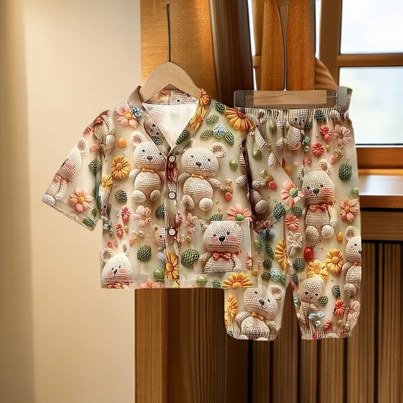 儿童家居服套装动漫薄款常规夏季套装宝宝夏款家居服童装洋气睡衣