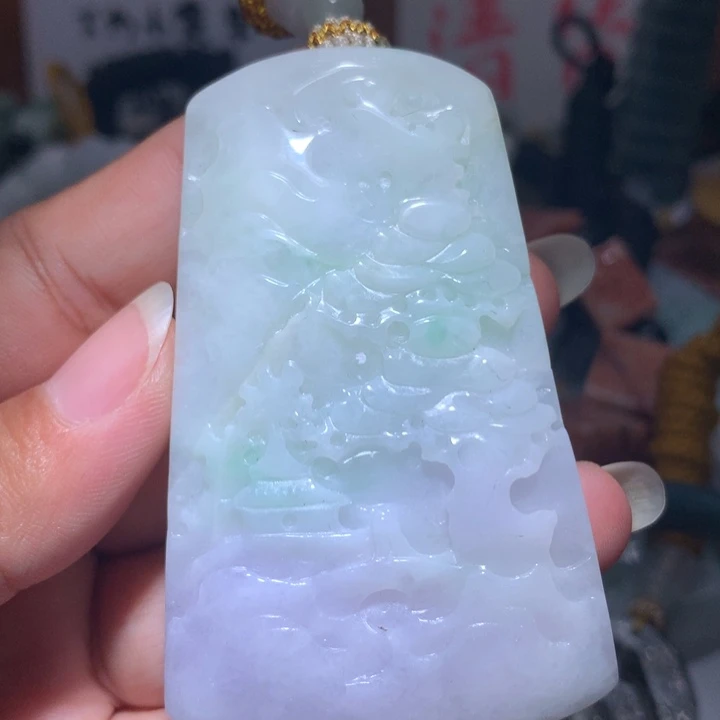 翡翠未镶嵌颈饰保真天然A货翡翠