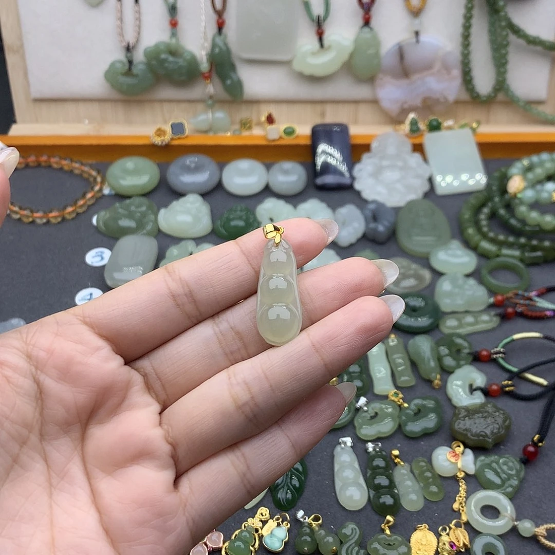 和田玉吊坠(不含链)银S925镶嵌