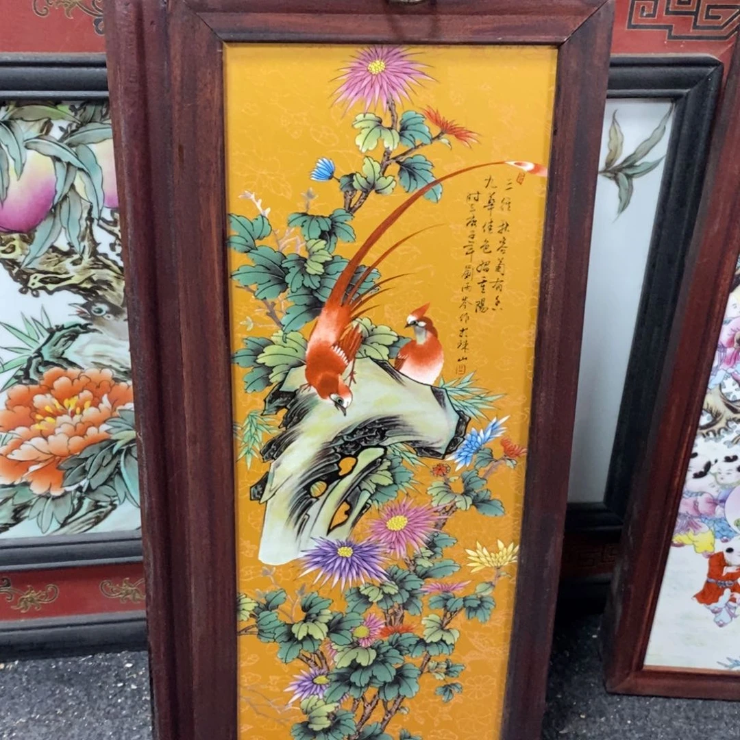 瓷片53*21*1景德镇瓷板画柴窑烧制